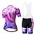 baratos Conjuntos de Roupa de Homem-Miloto Mulheres Manga Curta Camisa com Bermuda Bretelle Verão Branco Roxo Moto Conjuntos Resistente Raios Ultravioleta Respirável Bolso Traseiro Esportes Padrão Ciclismo de Montanha Ciclismo de