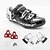 levne Pyöräilykengät-SIDEBIKE Adults&#039; Cycling Shoes With Pedals &amp; Cleats Road Bike Shoes Cycling Shoes Ultra Light (UL) Cushioning Breathable Cycling / Bike Black and White Green Red Men&#039;s Women&#039;s Unisex Cycling Shoes