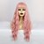 cheap Synthetic Trendy Wigs-Synthetic Wig Wavy Matte Neat Bang Wig Long Pink+Red Synthetic Hair 28 inch Women&#039;s Fashionable Design curling Pink