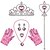 olcso Filmes és tévés témájú jelmezek-Cinderella Princess Elsa Princess Cosplay Jewelry Accessories Girls&#039; Movie Cosplay Black Purple Yellow 1 Ring Gloves Crown Children&#039;s Day Masquerade Plastics / Necklace / Earrings / Wand