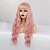 cheap Synthetic Trendy Wigs-Synthetic Wig Wavy Matte Neat Bang Wig Long Pink+Red Synthetic Hair 28 inch Women&#039;s Fashionable Design curling Pink
