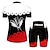 cheap Men&#039;s Clothing Sets-21Grams Women&#039;s Short Sleeve Cycling Jersey with Shorts Summer Black / Red Patchwork Floral Botanical Bike Clothing Suit 3D Pad Ultraviolet Resistant Quick Dry Breathable Reflective Strips Sports