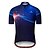 cheap Women&#039;s Cycling Clothing-Miloto Men&#039;s Cycling Jersey Short Sleeve Bike Jersey Top with 3 Rear Pockets Mountain Bike MTB Road Bike Cycling Breathable Ultraviolet Resistant Quick Dry Black Blue 3D Cube Sports Clothing Apparel