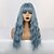 cheap Synthetic Trendy Wigs-Synthetic Wig Bangs Wavy Water Wave Side Part With Bangs Wig Long Black / Smoke Blue Ombre Blue Synthetic Hair 24 inch Women&#039;s Cosplay Women Synthetic Blue Ombre HAIR CUBE / Ombre Hair