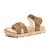 cheap Women&#039;s Sandals-Women&#039;s Sandals Flat Sandals Daily Flat Sandals Summer Flat Heel Open Toe Casual PU Magic Tape Black Khaki Beige