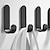 cheap Robe Hooks-Bathroom Robe Hooks New Design Self-adhesive Antique Aluminum Hooks Matte Black 5 pcs