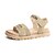 cheap Women&#039;s Sandals-Women&#039;s Sandals Flat Sandals Daily Flat Sandals Summer Flat Heel Open Toe Casual PU Magic Tape Black Khaki Beige