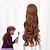 Χαμηλού Κόστους Περούκες μεταμφιέσεων-περούκα cosplay cosplay περούκα anna frozen ii σγουρά ασύμμετρη με κτυπήματα περούκα πολύ μακριά καστανά συνθετικά μαλλιά 28 ιντσών γυναικεία anime cosplay καφέ