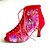 cheap Latin Shoes-Women&#039;s Latin Shoes Heel Splicing Flared Heel Dark Red Zipper