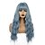cheap Synthetic Trendy Wigs-Synthetic Wig Bangs Wavy Water Wave Side Part With Bangs Wig Long Black / Smoke Blue Ombre Blue Synthetic Hair 24 inch Women&#039;s Cosplay Women Synthetic Blue Ombre HAIR CUBE / Ombre Hair