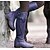 cheap Women&#039;s Boots-Women&#039;s Boots Riding Boots Daily Solid Colored Knee High Boots Winter Buckle Low Heel Round Toe Vintage PU Loafer Black Yellow Blue