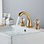 cheap Multi Holes-Widespread Bathroom Sink Faucet,Brass Two Handle Three Holes,Crystal Handle Bath Taps