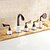 cheap Bathtub Faucets-Bathtub Faucet - Contemporary Antique Copper Tub And Shower Ceramic Valve Bath Shower Mixer Taps