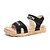 cheap Women&#039;s Sandals-Women&#039;s Sandals Flat Sandals Daily Flat Sandals Summer Flat Heel Open Toe Casual PU Magic Tape Black Khaki Beige