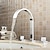 abordables Trous multiples-robinet pour lavabo de salle de bain - rotatif / répandu / cascade chrome monté sur le pont mélangeurs trois trousbath taps