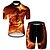 cheap Men&#039;s Clothing Sets-21Grams® Men&#039;s Short Sleeve Cycling Jersey with Shorts Summer Nylon Polyester Black / Orange Butterfly Gradient 3D Bike Clothing Suit 3D Pad Breathable Ultraviolet Resistant Quick Dry Reflective