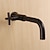 cheap Wall Mount-Bathroom Faucet Single Handle Matte Black Wall Installation One Hole Standard Spout Zinc Alloy Bathroom Faucet with Cold Water Only