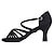 ieftine Pantofi Dans Latin-Pentru femei Încălțăminte latină Pantofi Salsa Pantofi De Dans Antrenament Performanță Satin De Bază Profesional stil minimalist Brant mai moale Culoare solida Grosime călcâială Buclă Negru Maro Bej