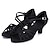ieftine Pantofi Dans Latin-Pentru femei Încălțăminte latină Pantofi Salsa Pantofi De Dans Antrenament Performanță Satin De Bază Profesional Călcâi Brant mai moale Cataramă Culoare solida Grosime călcâială Buclă Negru Maro Bej