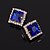cheap Earrings-Women&#039;s AAA Cubic Zirconia Earrings Princess Square Mini Stylish Luxury Gold Plated Earrings Jewelry Blue For Wedding Daily 1 Pair