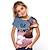 preiswerte Oberteile-Kids Girls&#039; T shirt Tee Short Sleeve Animal Print Blue Children Tops Summer Basic
