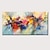 رخيصةأون لوحات تجريدية-هانغ رسمت النفط الطلاء رسمت باليد بانوراما أفقية تجريدي الأزهار / النباتية الحديث تشمل الإطار الداخلي / توالت قماش
