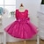 preiswerte Partykleider-kinderkleidung Mädchen Kleid Blumen Einfarbig Ärmellos Party Schleife Süß Baumwolle Polyester Acryl Frühling Weiß Rosa Rot