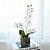 cheap Artificial Plants-Three Fabric Phalaenopsis Bonsai With Foam Basin Overall Height 45cm, Flower Pot Height 8.5cm, Flower Pot Diameter 10cm