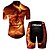 cheap Men&#039;s Clothing Sets-21Grams® Men&#039;s Short Sleeve Cycling Jersey with Shorts Summer Nylon Polyester Black / Orange Butterfly Gradient 3D Bike Clothing Suit 3D Pad Breathable Ultraviolet Resistant Quick Dry Reflective