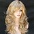 abordables Perruques de déguisement-perruques de vin pour les femmes perruque synthétique ondulé ondulé avec une frange perruque cheveux synthétiques longs blonds rouges femmes cheveux surlignés / balayés partie latérale perruque