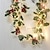 cheap LED String Lights-2M 20Leds Red Berry Christmas Garland Hand-made String Lights LED Copper Fairy Lights Ivy Leaf String Lights For Xmas Holiday Tree Home Decoration Lighting AA Battery Power (come without battery)