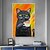 olcso Állatos festmények-mintura nagy méretű, kézzel festett macska állati olajfestmény vászonra modern absztrakt pop art fali képek az otthoni dekorációhoz nincs bekeretezve