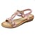 cheap Women&#039;s Sandals-Women&#039;s Sandals Daily Flat Sandals Summer Flat Heel Open Toe PU Elastic Band Black Pink Gold