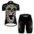 cheap Men&#039;s Clothing Sets-21Grams Women&#039;s Short Sleeve Cycling Jersey with Shorts Summer Nylon Polyester Black / Blue Gradient Sugar Skull 3D Bike Clothing Suit 3D Pad Ultraviolet Resistant Quick Dry Breathable Reflective