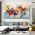 cheap Abstract Paintings-Oil Painting Hand Painted Horizontal Panoramic Abstract Floral / Botanical Modern Stretched Canvas / Rolled Canvas