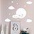 abordables Autocollants muraux décoratifs-dessin animé visage heureux blanc nuage étoiles stickers muraux avion stickers muraux décoratif stickers muraux pvc décoration de la maison sticker décoration murale 1 pc 80x78.5 cm