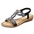 ieftine Sandale de Damă-Pentru femei Sandale Zilnic Sandale plate Vară Toc Drept Vârf deschis PU Bandă elastică Negru Roz Auriu