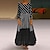 저렴한 맥시 드레스-여성용 A 라인 드레스 맥시 드레스 블랙 루비 옐로우 긴 소매 도트무늬 패치 워크 프린트 가을 봄 라운드 넥 뜨거운 캐쥬얼 루즈핏 2022 M L XL XXL 3XL 4XL 5XL / 플러스 사이즈 / 플러스 사이즈