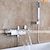 halpa Ammehanat-vesiputous kylpyammehana seinään kiinnitettävä, laajalti levinnyt kylpyhuone suihkuhana hana kylpy roomalainen kylpyamme täyteaine hana messinkiä, 3-reikäinen suihkutin kylmällä kuumavesiletkulla