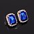 cheap Earrings-Women&#039;s AAA Cubic Zirconia Earrings Princess Square Mini Stylish Luxury Platinum Plated Gold Plated Earrings Jewelry Black / Gold / Light Red / Blue For Wedding Daily 1 Pair