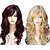 baratos Peruca para Fantasia-perucas de vinho para mulheres peruca sintética ondulada ondulada com franja peruca longa ruiva loira cabelo sintético feminino com mechas / balayage cabelo parte lateral peruca de halloween vermelha