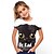 cheap Tees &amp; Blouses-Kids Girls&#039; T shirt Tee Short Sleeve Animal Print Children Tops Basic Black