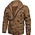 cheap Men&#039;s Outerwear-Men&#039;s Jacket Drawstring Regular EU / US Size Coat Black Army Green Khaki Birthday Basic Essential Zipper Winter Stand Collar Regular Fit M L XL XXL 3XL 4XL / Autumn / Cotton / Polyester / Fleece