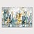 Недорогие Абстрактные картины-Hang-роспись маслом Ручная роспись Горизонтальная Абстракция Современное Включите внутренний каркас