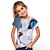cheap Tops-Kids Girls&#039; T shirt Tee Short Sleeve Cat Animal Print Light Blue Children Tops Basic Cute