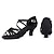 זול נעליים לטיניות-בגדי ריקוד נשים נעליים לטיניות נעלי סלסה נעלי ריקוד הדרכה הצגה אימון סאטן בסיסי מקצועי עקבים מדרסים רכים יותר אבזם צבע אחיד עקב עבה אבזם שחור חום בז&#039; / סטן