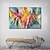 cheap Abstract Paintings-Oil Painting Hand Painted Horizontal Panoramic Abstract Floral / Botanical Comtemporary Modern Stretched Canvas