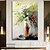 cheap Oil Paintings-Oil Painting Hand Painted Vertical Still Life Floral / Botanical Modern Stretched Canvas