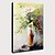 cheap Oil Paintings-Oil Painting Hand Painted Vertical Still Life Floral / Botanical Modern Stretched Canvas