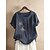 cheap Blouses &amp; Shirts-Women&#039;s Blouse Shirt Floral Flower Print Round Neck Basic Tops Cotton Army Green Orange Navy Blue